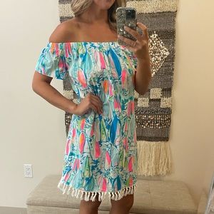 Lilly Pulitzer Marble off the shoulder dress